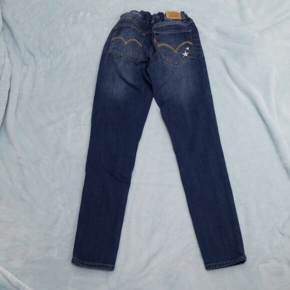 Levi's 710 Super Skinny Girls Star Jean's Size 14 Regular Silver Embroidered - Picture 4 of 8